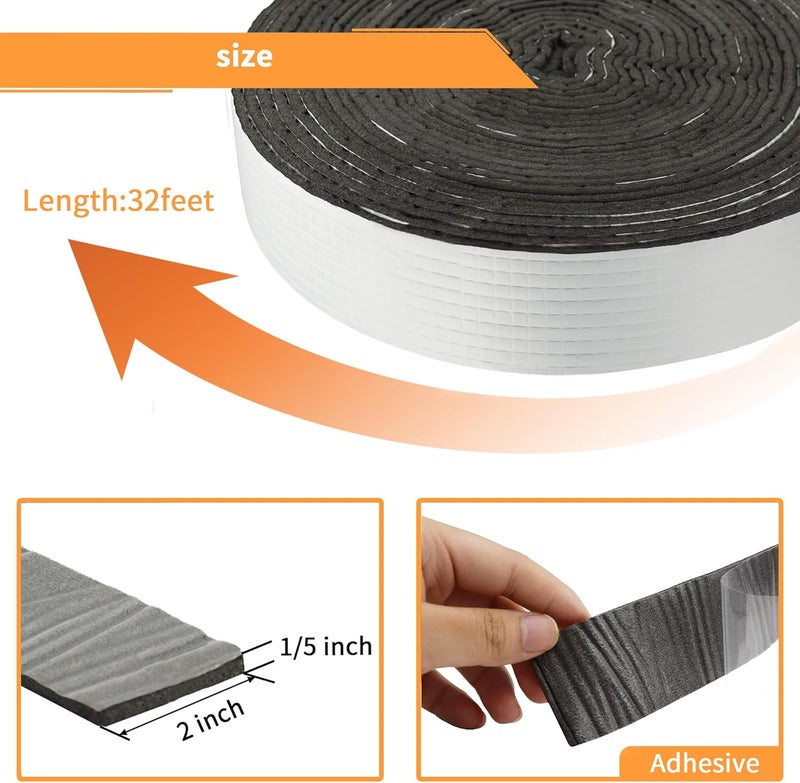 DOBTIM Foam Foil Pipe Insulation Wrap 2 in x 32 ft,Reflective Foil Insulation Tape Self Adhesive with High Resilience for Pipe Insulation Wrap - Image 2